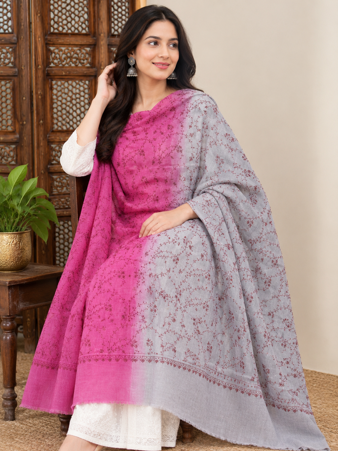 Handmade Pashmina Sozni Shawl